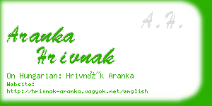 aranka hrivnak business card